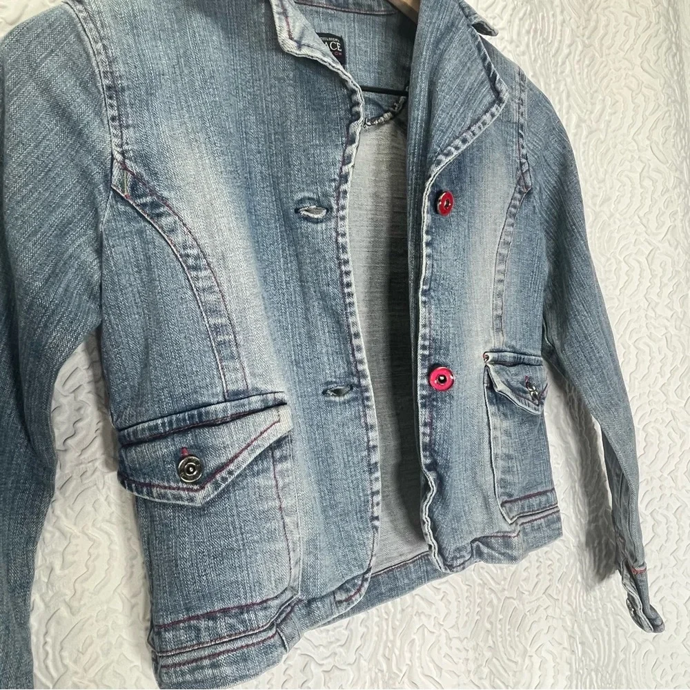 Children’s Place Stretch Pink Stitched Denim Jacket